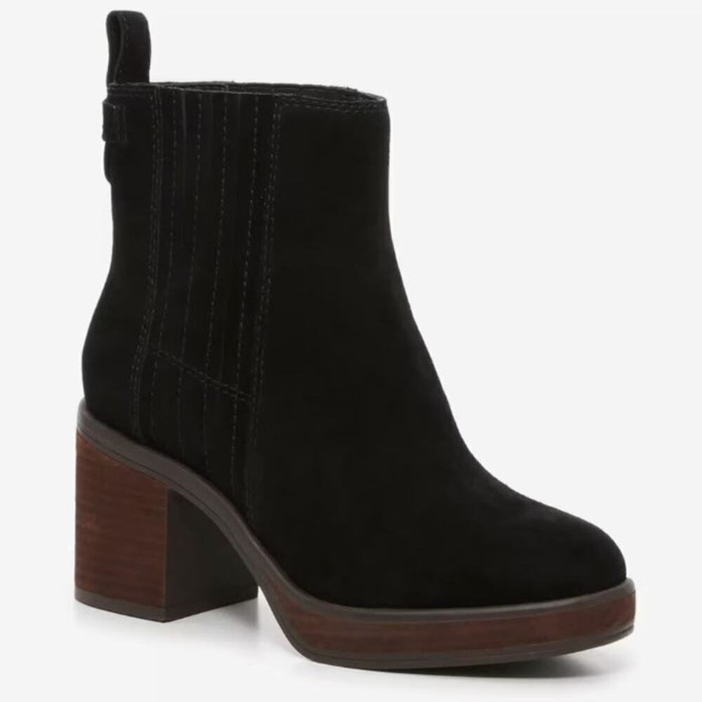 Crown Vintage Capari Black Size 10 Block Heel Winter Staple Bootie Short Boot